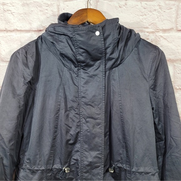 Zara Navy Blue Zip & Button Front Windbreaker Jacket - Picture 2 of 16